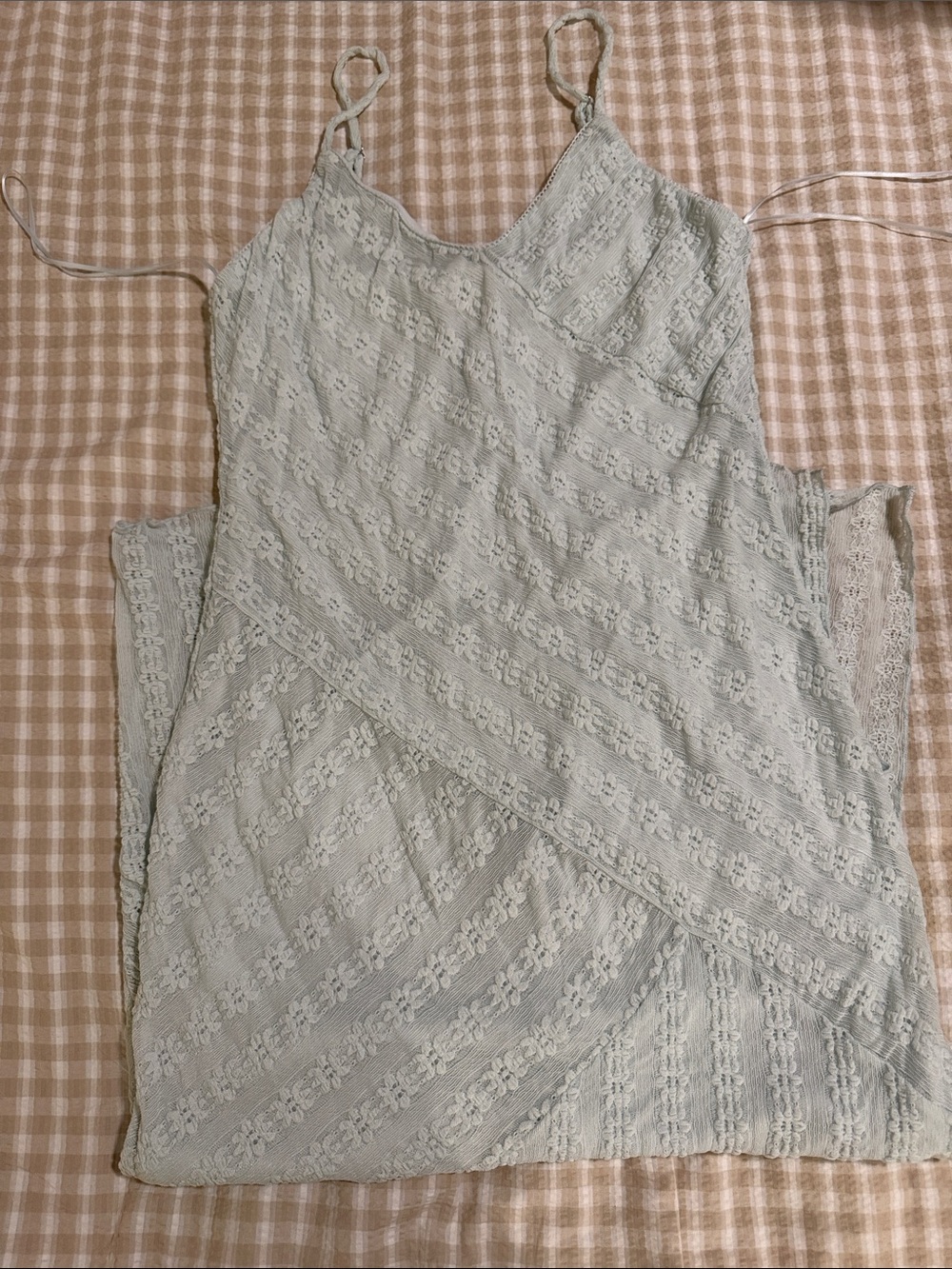 Women's Lace Slip Dress in Light Sage